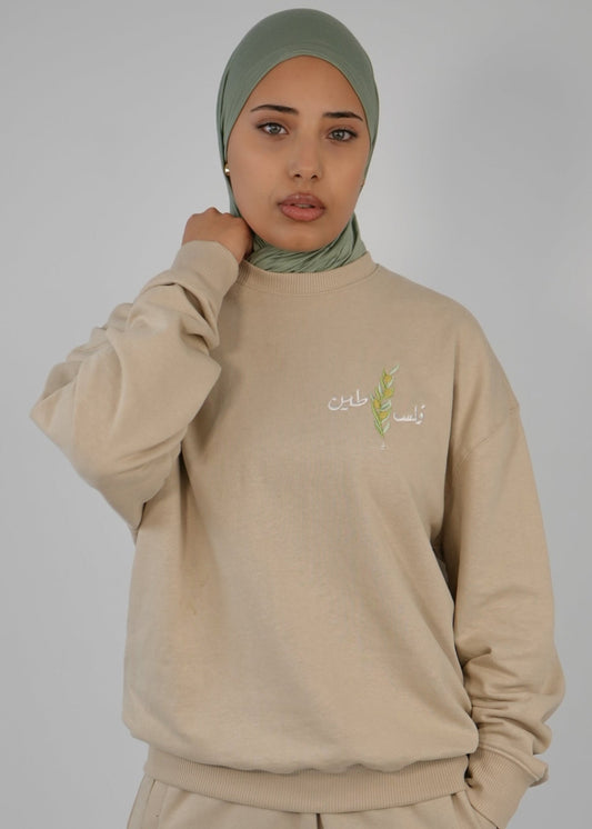 Olive Stick Sweatshirt | Beige | m/f