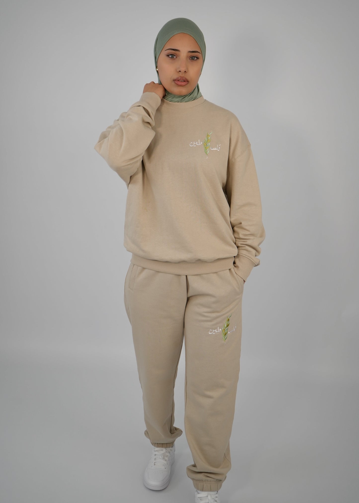 Olive Stick Sweatshirt | Beige | m/f
