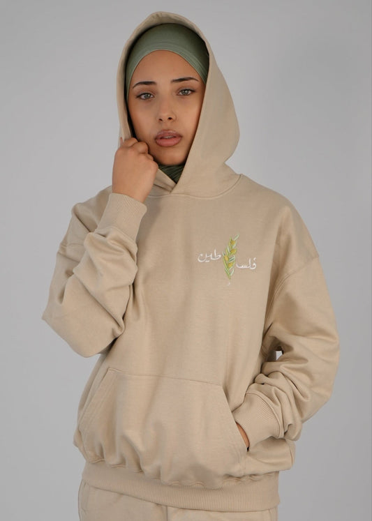 Olive Stick Hoodie | Beige | m/f