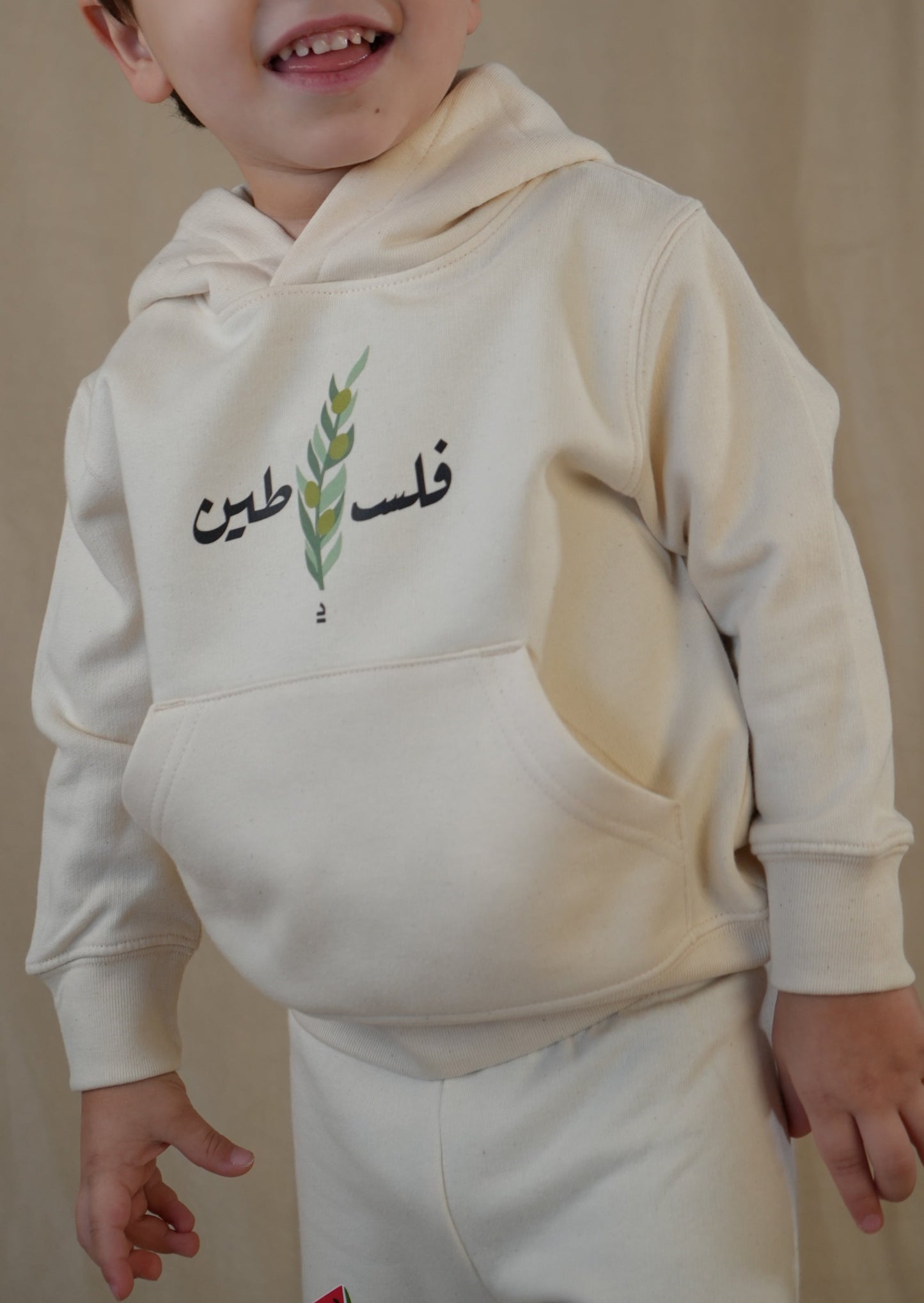 Olive Kinder Hoodie | Beige | m/f