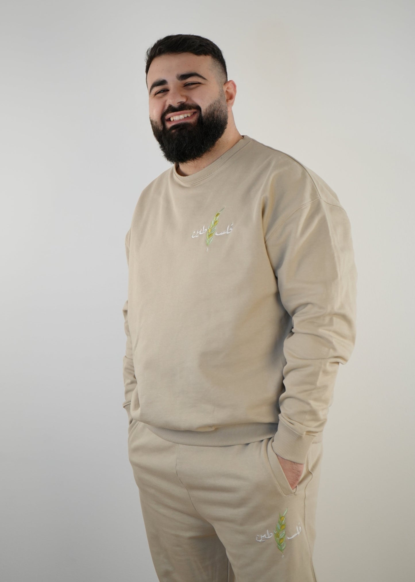 Olive Stick Sweatshirt | Beige | m/f