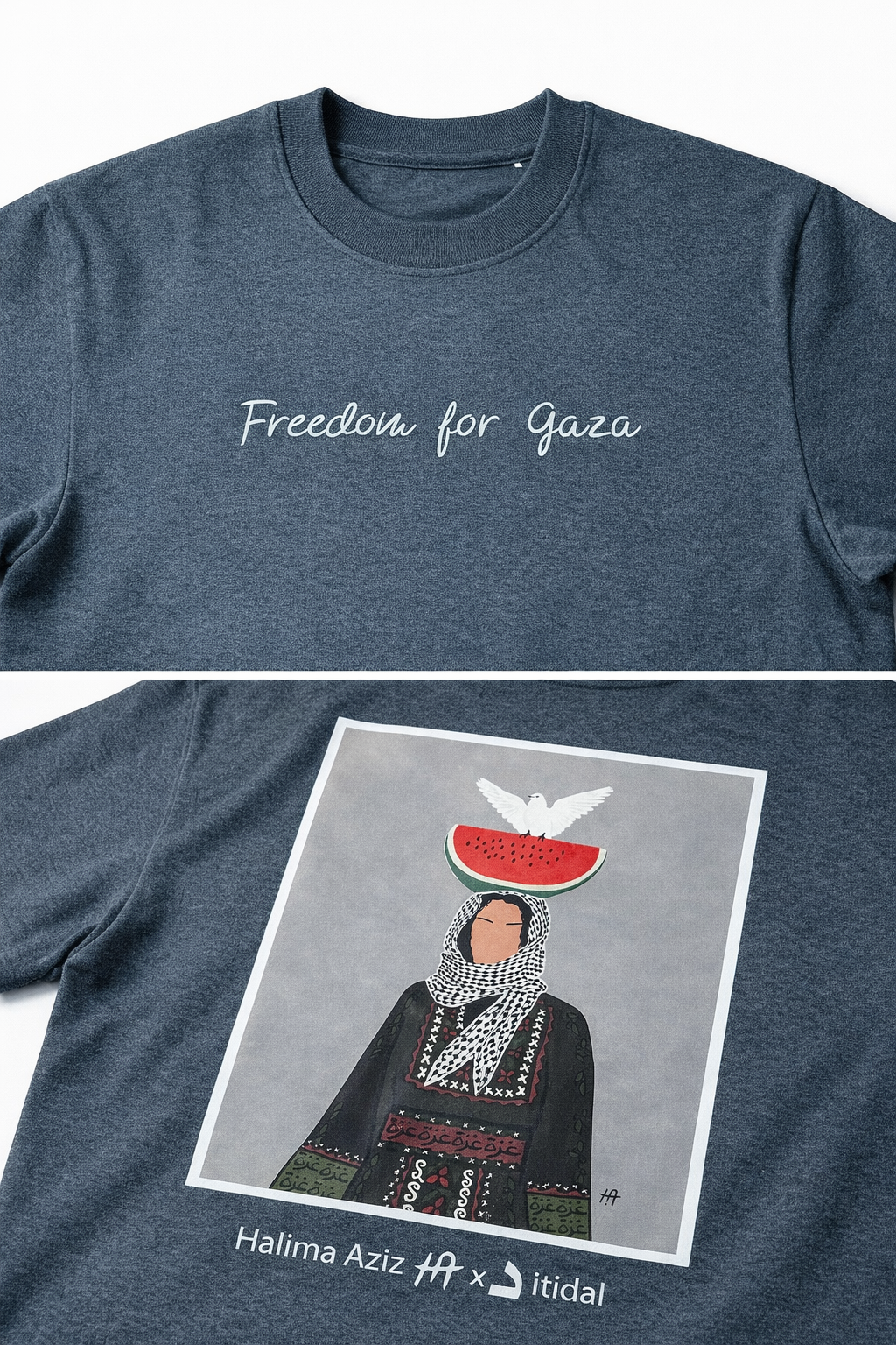 "Freedom for Gaza“ | T-Shirt | grau (m/f)