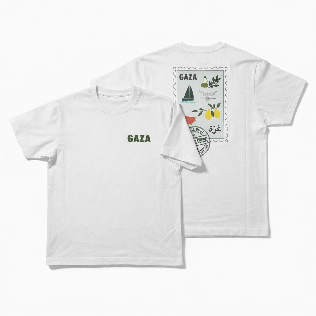 Gaza Briefmarke | T-Shirt | weiß (m/f)