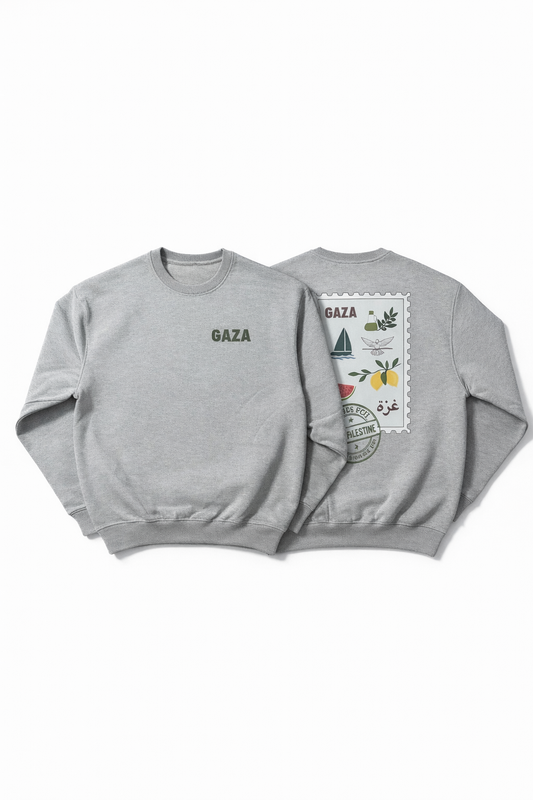Gaza Briefmarke | Sweatshirt | grau (m/f)