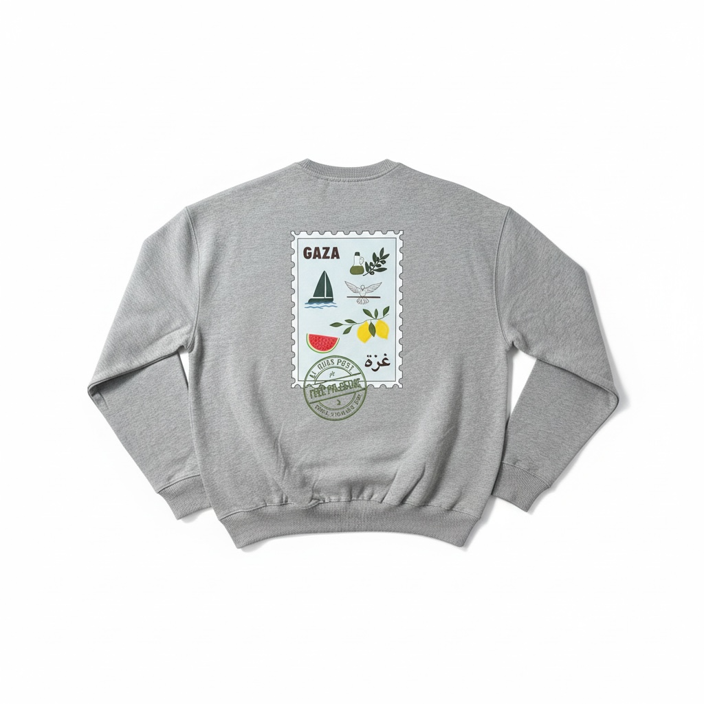 Gaza Briefmarke | Sweatshirt | grau (m/f)