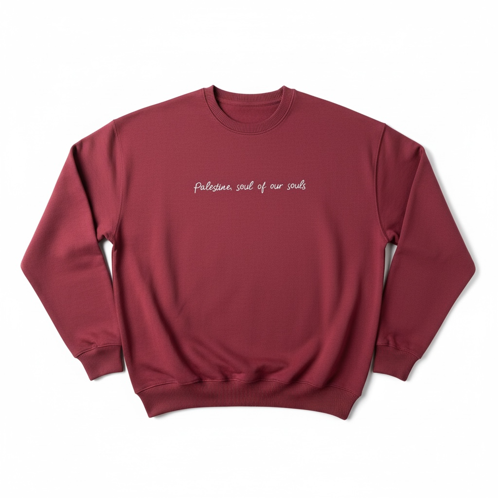 „Palestine, the soul of our souls“ | Sweatshirt | Burgund (m/f)
